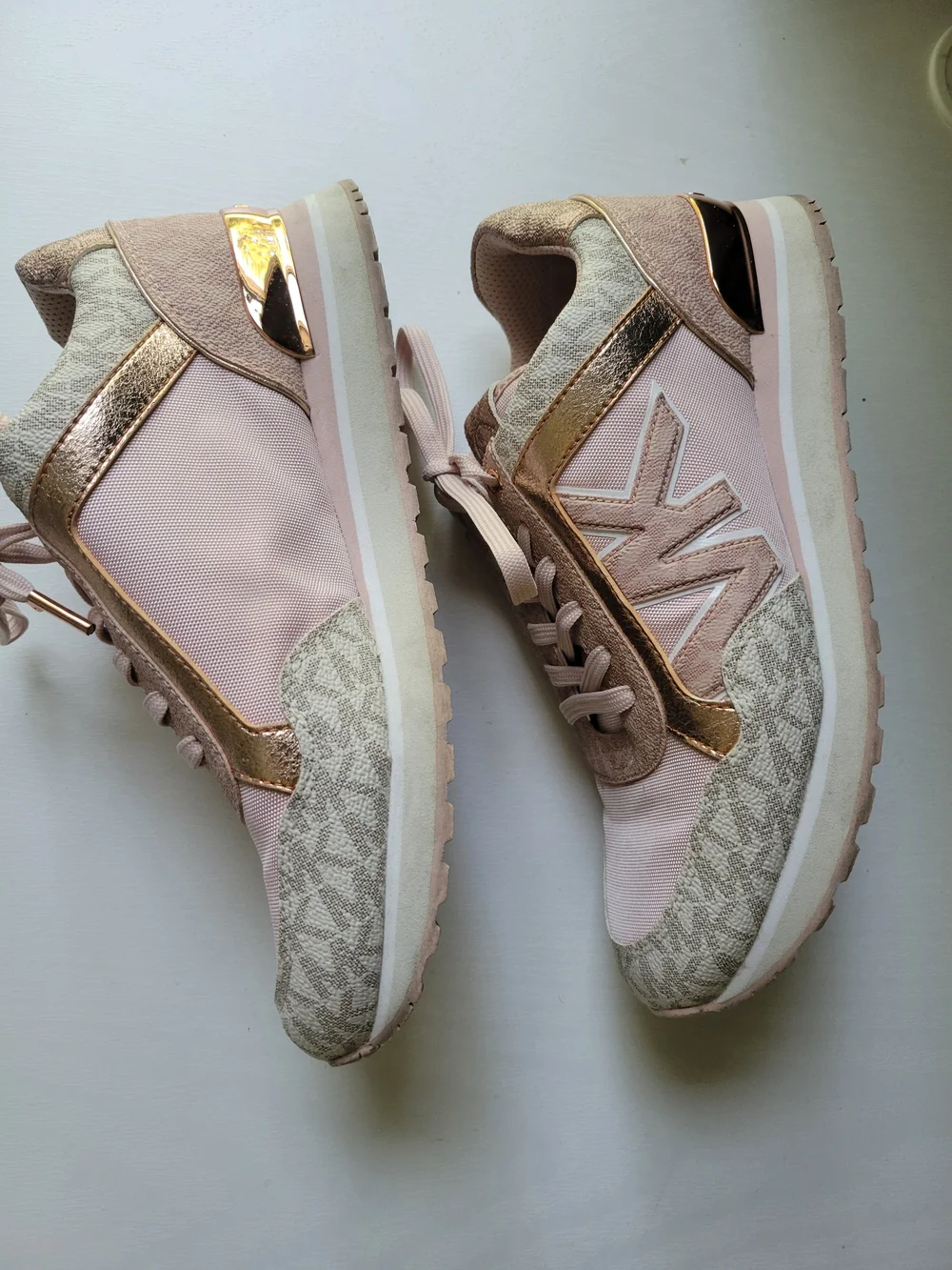 Women's Michael Kors Pink Metallic Accent Fashion Sneakers